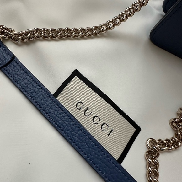 Authentic Gucci Blue Dollar Calfskin
Interlocking GG Crossbody/Shoulder
Bag NWT - Picture 4 of 8